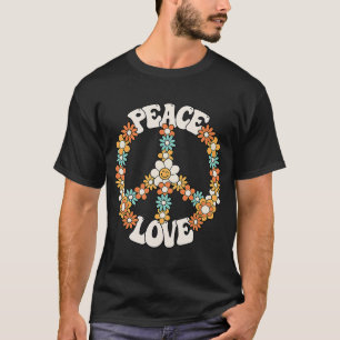 Peace Sign Liebe 60er 70er Costume Groovy Hippie i T-Shirt