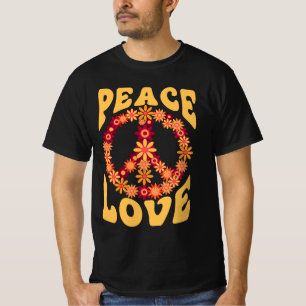 Peace Sign Liebe 60er 70er Costume Groovy Hippie i T-Shirt