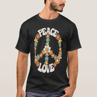 Peace Sign Liebe 60er 70er Costume Groovy Hippie i T-Shirt