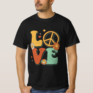 Peace Sign Liebe 60er 70er Costume Groovy Hippie i T-Shirt