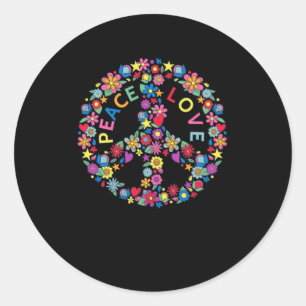 PEACE SIGN LIEBE 60er 70er Gefärbte Krawatte Hippi Runder Aufkleber