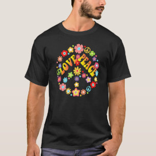 Peace Sign Liebe 60er 70er Gefärbte Krawatte Hippi T-Shirt