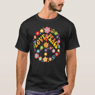 Peace Sign Liebe 60er 70er Gefärbte Krawatte Hippi T-Shirt