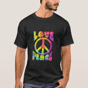 Peace Sign Liebe 60er 70er Gefärbte Krawatte Liebe T-Shirt