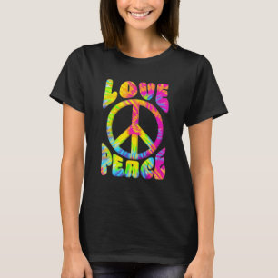Peace Sign Liebe 60er 70er Gefärbte Krawatte Liebe T-Shirt