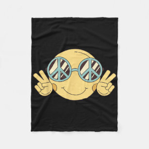 Peace Sign Liebe 60er 70er Groovy Hippie Kostümhal Fleecedecke
