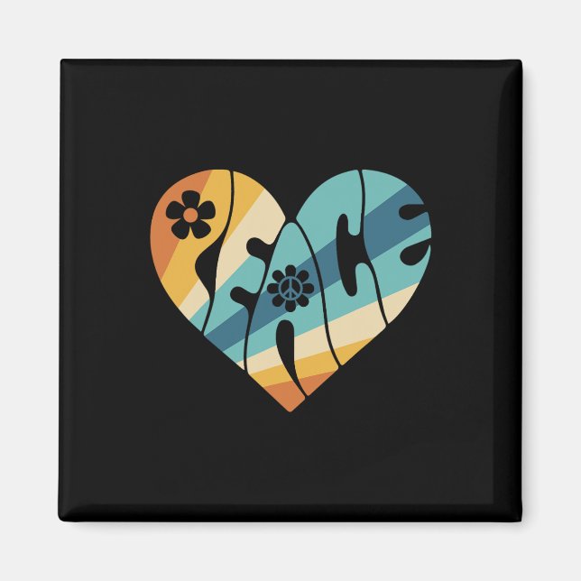 PEACE SIGN LIEBE 60er 70er Groovy Hippie Kostümhal Magnet (Vorne)