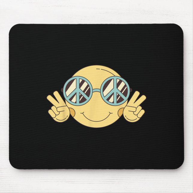 PEACE SIGN LIEBE 60er 70er Groovy Hippie Kostümhal Mousepad (Vorne)
