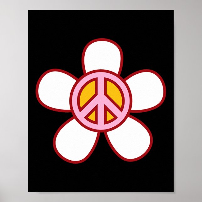 Peace Sign Liebe 60er 70er Groovy Hippie Kostümhal Poster (Vorne)
