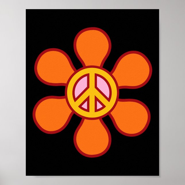 Peace Sign Liebe 60er 70er Groovy Hippie Kostümhal Poster (Vorne)