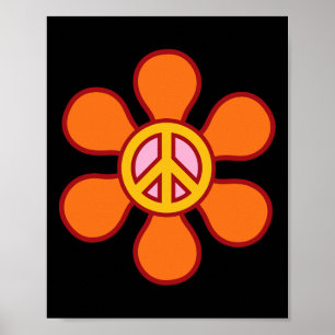Peace Sign Liebe 60er 70er Groovy Hippie Kostümhal Poster
