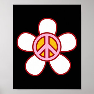 Peace Sign Liebe 60er 70er Groovy Hippie Kostümhal Poster