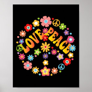 Peace Sign Liebe 60er 70er Groovy Hippie Kostümhal Poster