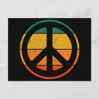 Peace Sign Liebe 60er 70er Tye Die Hippie Costume Postkarte