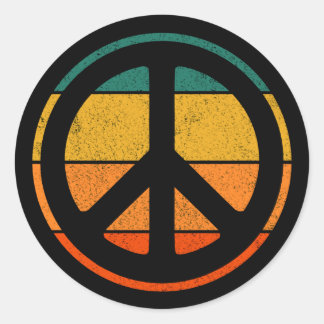 Peace Sign Liebe 60er 70er Tye Die Hippie Costume Runder Aufkleber