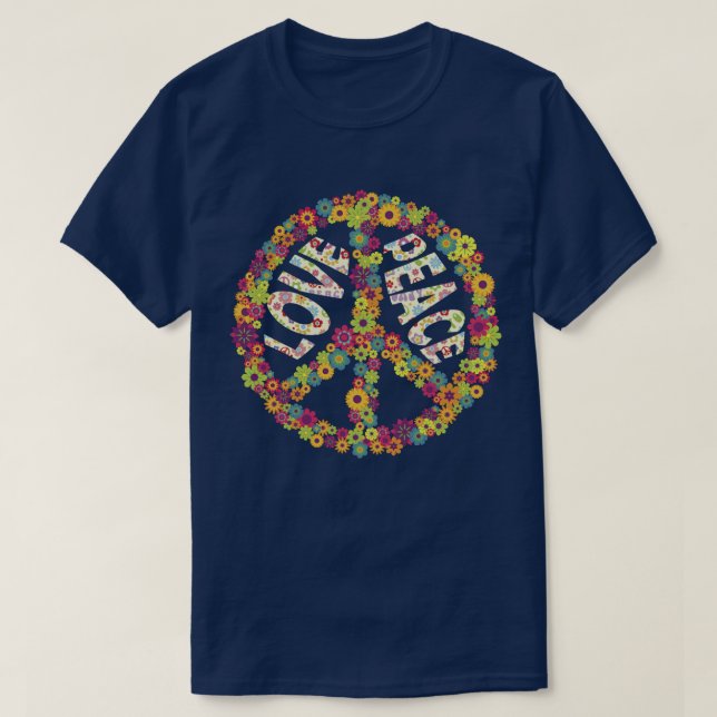 PEACE SIGN LIEBE 960er 90er Shirt Gefärbte Krawatt (Design vorne)