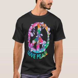 PEACE SIGN LIEBE Blume 60er 70er Gefärbte Krawatte T-Shirt