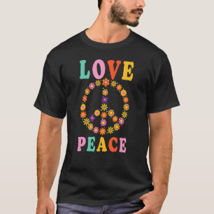 Peace Sign Liebe Blume Hippie Costume 60er 70er T-Shirt