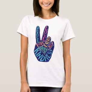 Peace Sign Liebe Faith Humanity Freude Hoffnung T-Shirt