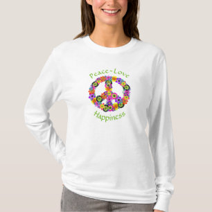 Peace Sign Liebe & Happy on White T - Shirt