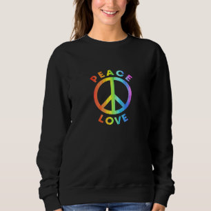 Peace Sign Liebe Rainbow 60er 70er Hippie Blume Ch Sweatshirt