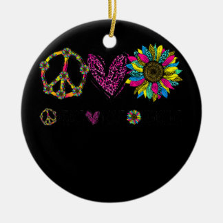 Peace Sign Liebe Sunshine Niedlich Sonnenblume Gra Keramik Ornament
