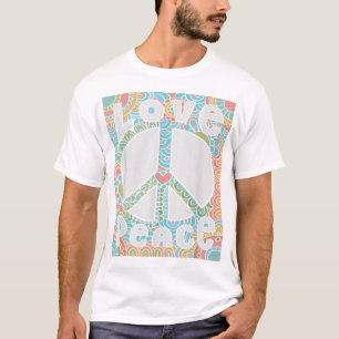 PEACE SIGN LIEBE T Shirt 60er 70er Gefärbte Krawat