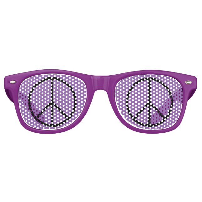 Peace Sign Lila Party Shades Sonnenbrille (Vorderseite)