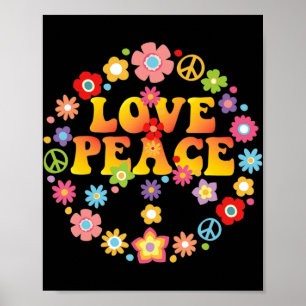 PEACE SIGN LOVE 60s 70s Tie Die Hippie Kostüm Poster