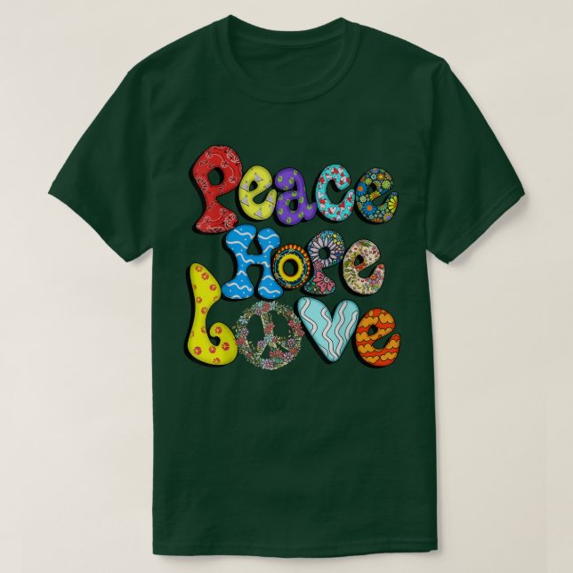 PEACE SIGN LOVE 60s 70s Tie Dye Hippie Halloween C T-Shirt (Design vorne)
