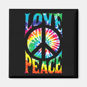 Peace Sign Love 60S 70S Tie Dye Hippie Kostüm Magnet