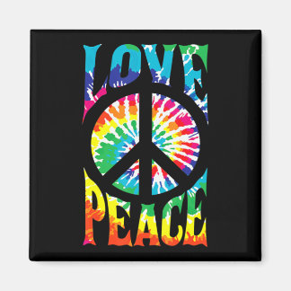 Peace Sign Love 60S 70S Tie Dye Hippie Kostüm Magnet