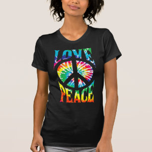 Peace Sign Love 60S 70S Tie Dye Hippie Kostüm T-Shirt