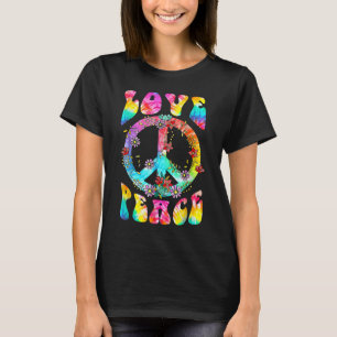 Peace Sign Love 60S 70S Tie Dye Hippie Kostüm T-Shirt
