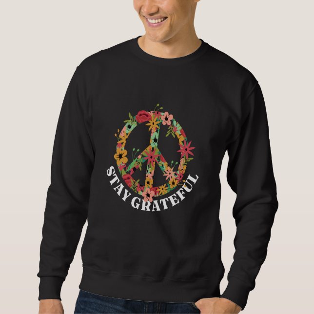 Peace sign Love Hippie Peace Freedom Bliss Flowers Sweatshirt (Vorderseite)