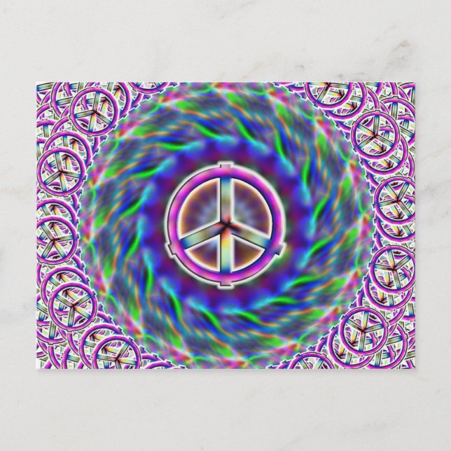 Peace Sign Multi Postcard Postkarte (Vorderseite)