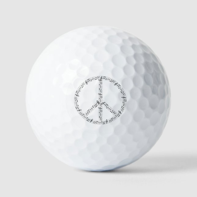 Peace Sign Musical Notes Golfball (Vorderseite)