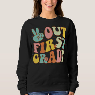 Peace Sign out First Grade Groovy Letzte Tage Schu Sweatshirt