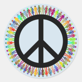 Peace Sign People Sticker Blue