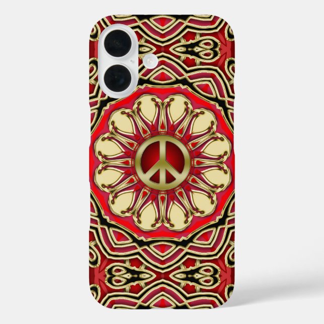 Peace Sign Pink Sun iPhone 4 Fall Case-Mate iPhone Hülle (Rückseite)