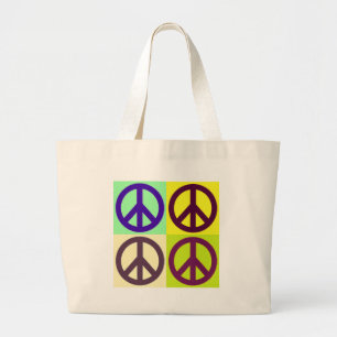 Peace Sign Pop Art Jumbo Stoffbeutel
