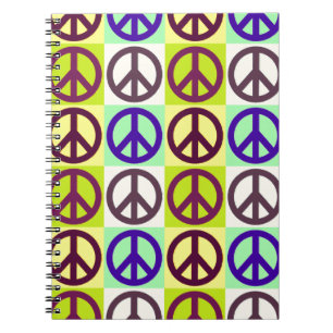 Peace Sign Pop Art Notebook Notizblock