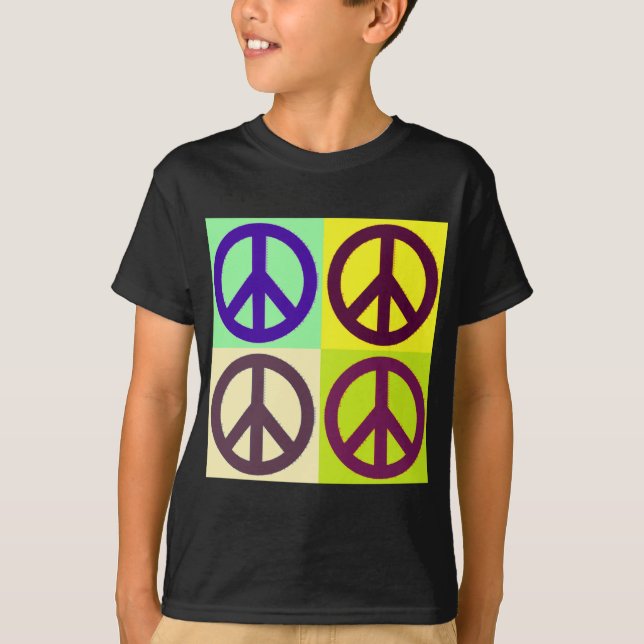 Peace Sign Pop Art T-Shirt (Vorderseite)