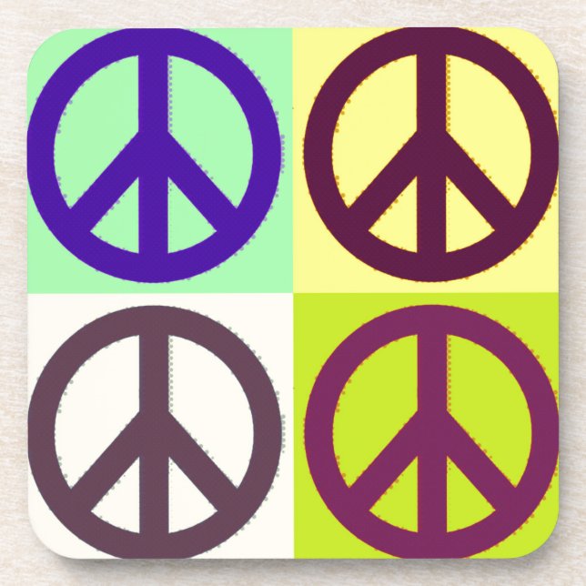 Peace Sign Pop Art Untersetzer (Vorderseite)