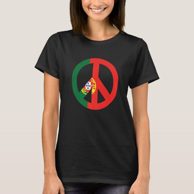 Peace Sign Portugal Flag T-Shirt (Vorderseite)