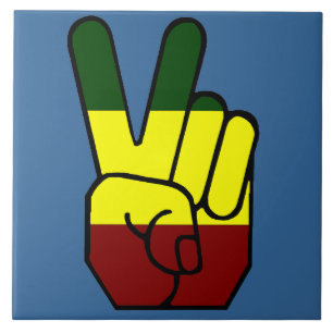 Peace Sign Reggae Style Tile Fliese