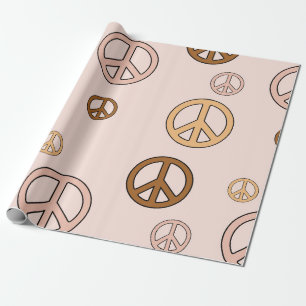 PEACE SIGN STAINLESS GROOVY HIPPIE DESIGN GESCHENKPAPIER