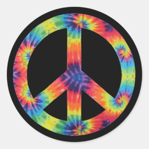 Peace Sign Stickers - Rainbow Hippie Design