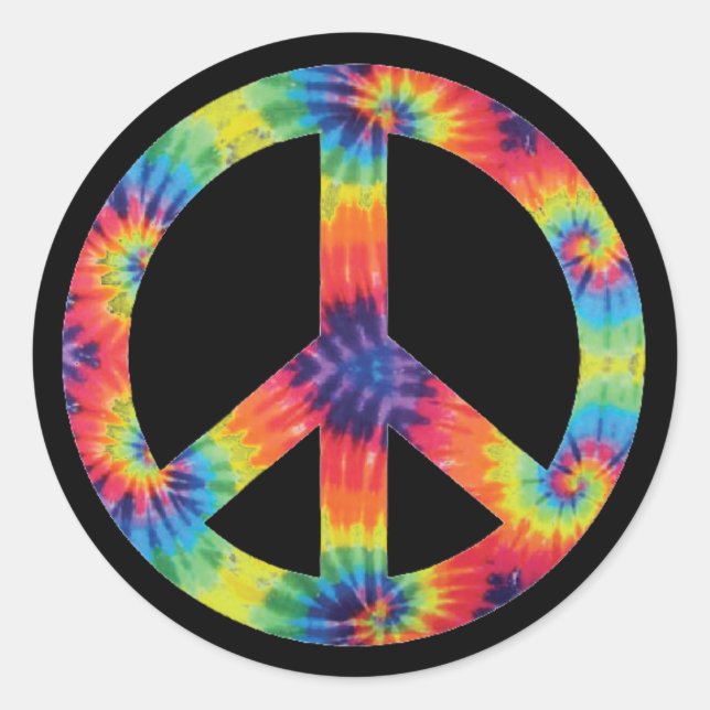 Peace Sign Stickers - Rainbow Hippie Design (Vorderseite)