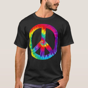 Peace Sign Symbol Gefärbte Krawatte 60er 70er Shir T-Shirt